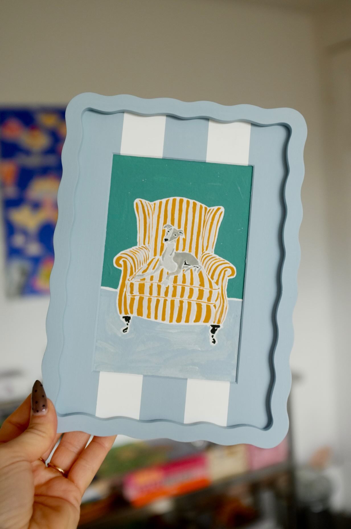 Grace Percival x Alma Frames Whippet On A Chair